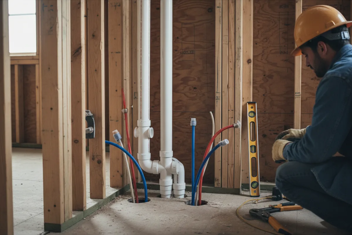 Drain and supply rough-in during Toilet Repair and Installation in Holloway